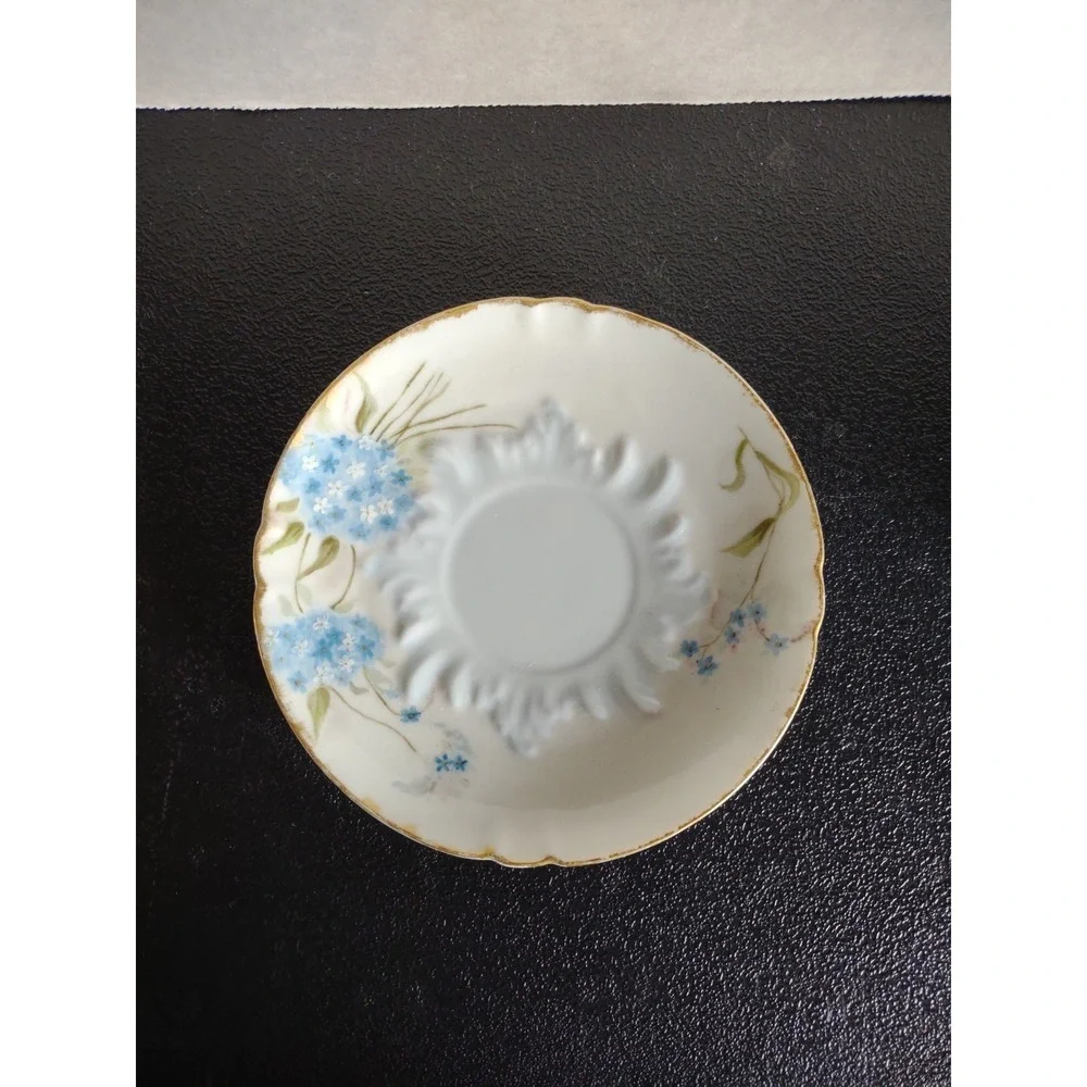Antique Leonard Vienna Austria Hand Painted Tea Cup Saucer Lavender Floral